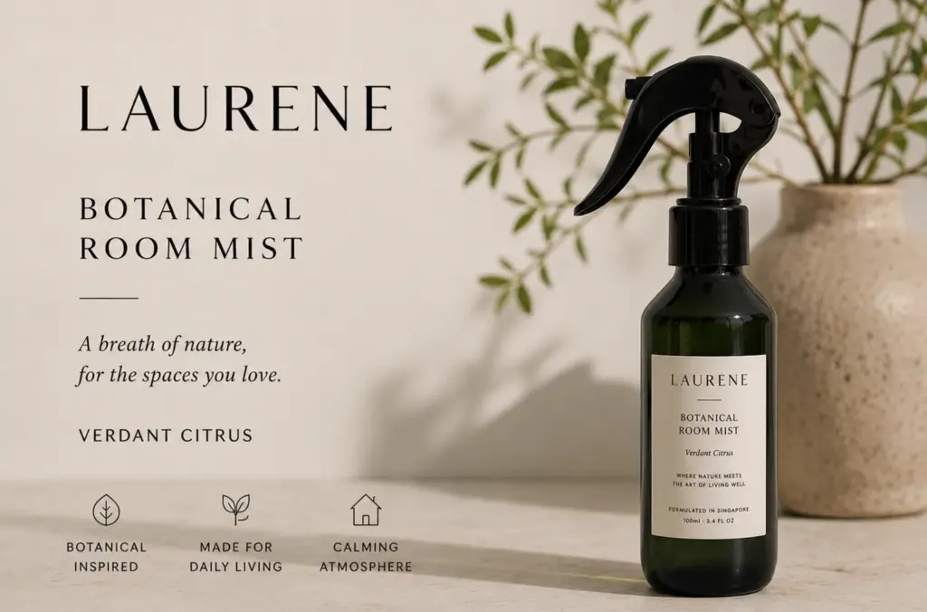 Botanical room mist illustration — L A U R E N E Singapore